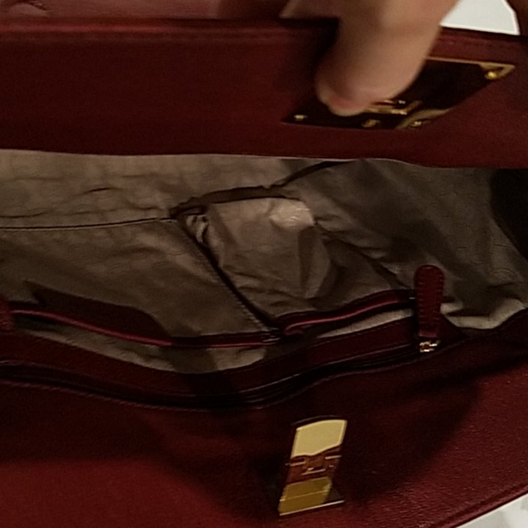 New Michael Kors satchel tote handbag red leather - Picture 9 of 11